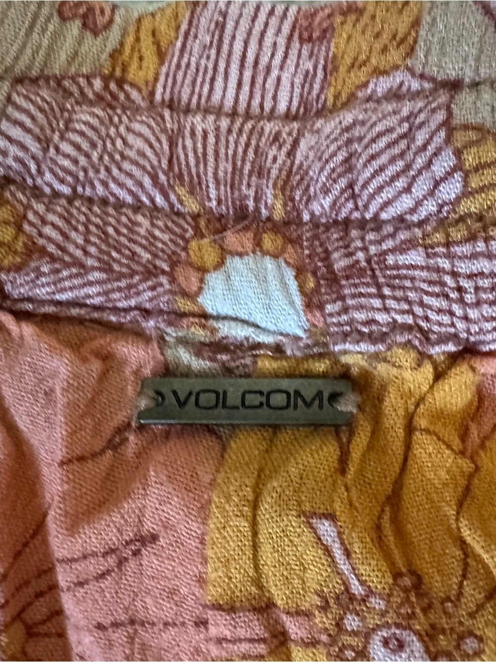 Volcom Floral Women’s Shorts in Peach & Pink - Picture 3 of 4